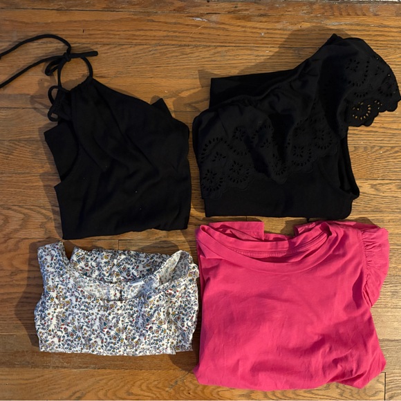 Old Navy Black, Pink, and Floral Tops Set - Picture 1 of 9